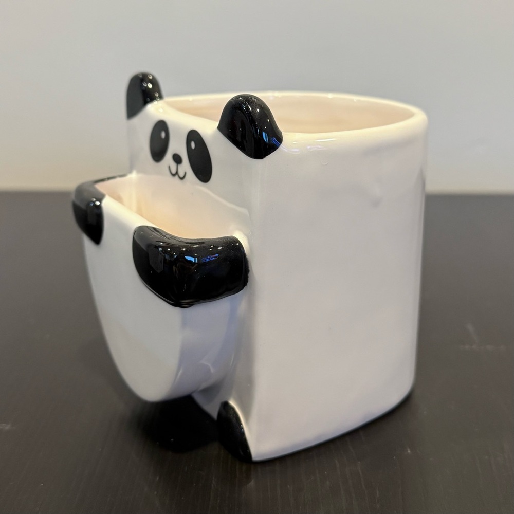 NWT Panda Ceramic Mug With Cookie Holder - Picture 5 of 7